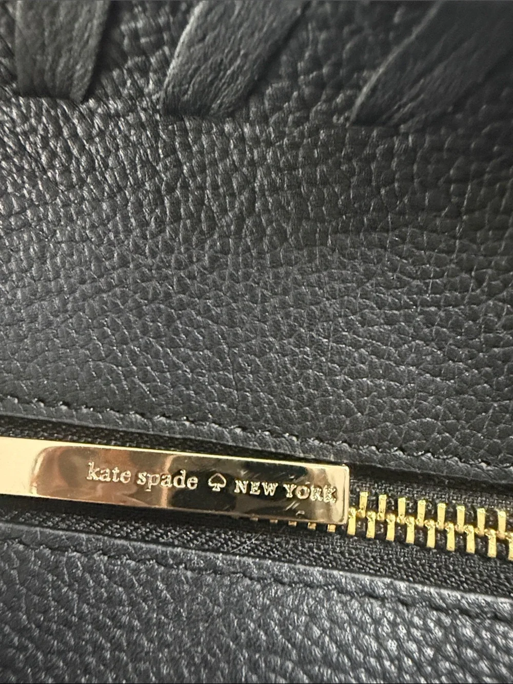 kate spade On Purpose Black Leather Tote with Tassel Accents